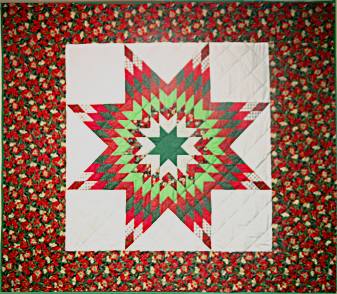 Full Size Star Quilt - 'Poinsettia'